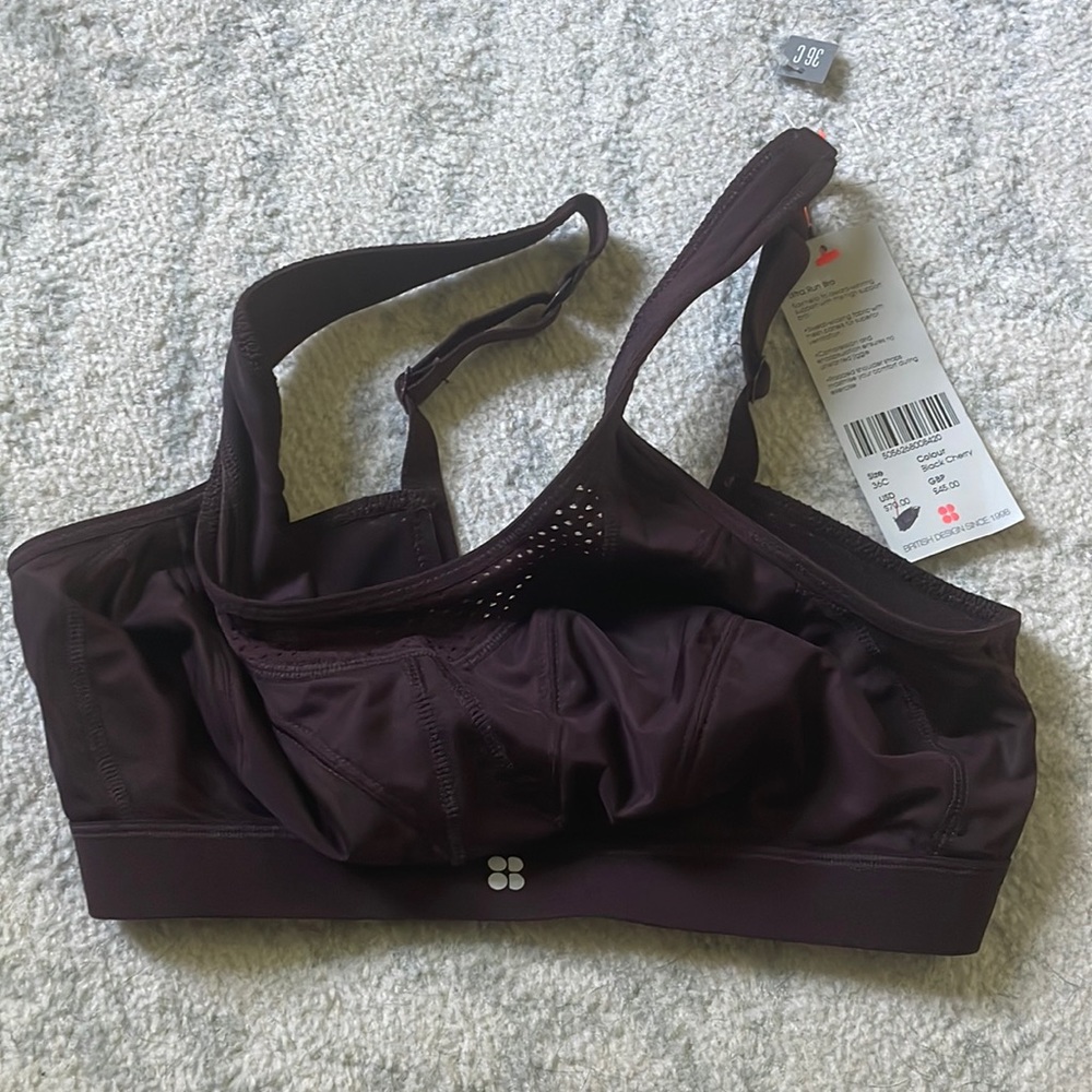 Sweaty Betty Ultra Run Sports Bra 36C Black Cherry